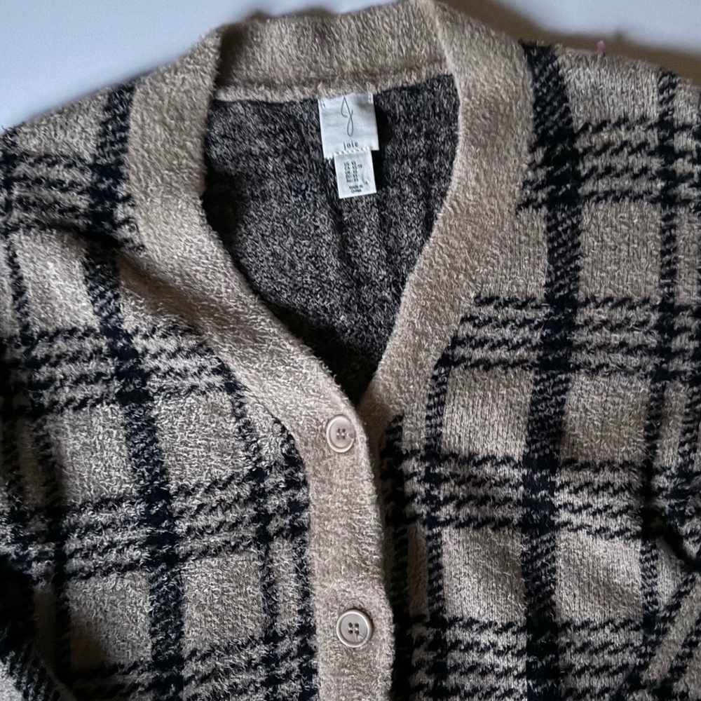 Joie black and tan academia sweater